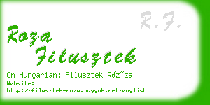roza filusztek business card